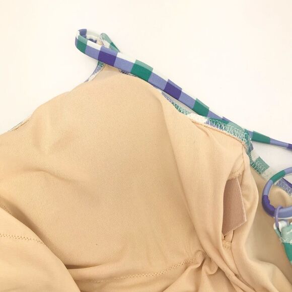 Amazon Essentials Blue Green Gingham One Piece Bathing Swim Suit - Picture 11 of 15